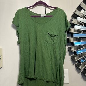 T Los Angeles Green Pocket Oversized Muscle Tee- Size M